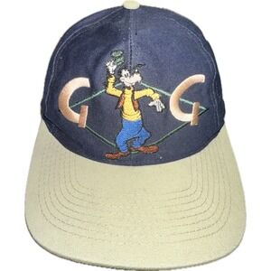Vintage Goofy Hat The Disney Store Blue Tan SnapBack Cap One Size Y2K